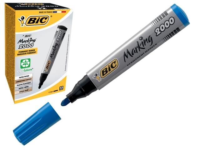 BIC MARKER PERMANENT 2000 ALBASTRU(12B)(VARF ROTUND)*32CUT