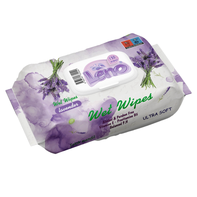 SERV.UMEDE LENO 120PCS LAVENDER CU CAPAC(24B)