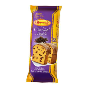BOROMIR COZONAC 450GR CR.NUCA SI STAFIDE(9B)
