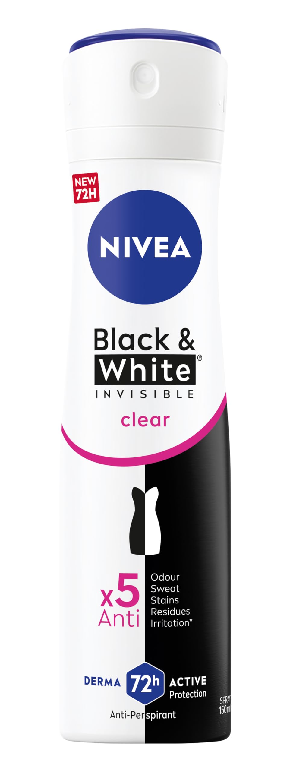 NIVEA DEO WOM 150ML INVISIBLE B&W CLEAR(6B) 5SET