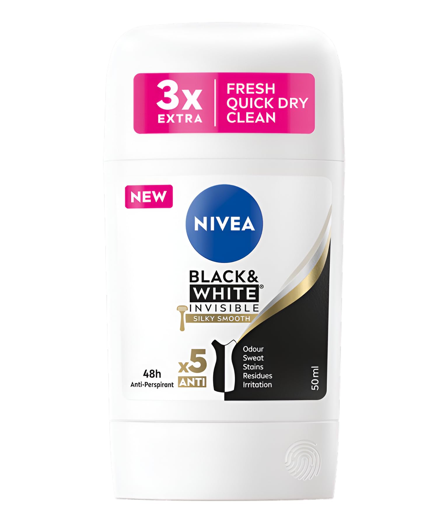 NIVEA STICK WOM. 50ML INVISIBLE B&W SILKY SMOOTH(5B) 3SET