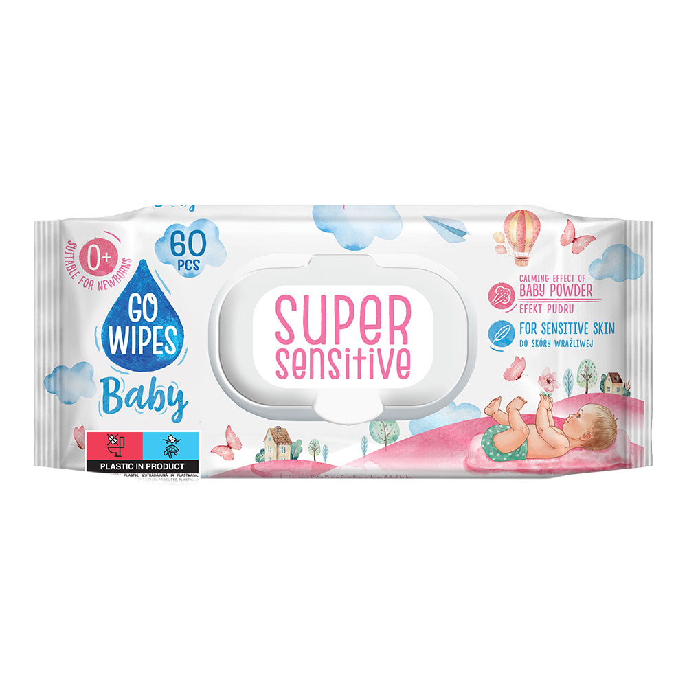 GOWIPES SERV.UMEDE COPII CU CAPAC, SUPER SENSITIVE 60 PCS(14B)