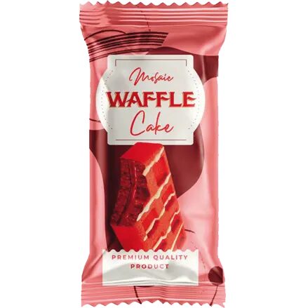 OSLO WAFFLE CAKE 45GR MOSAIC RED(24B) 6CUT