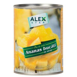 ALEX-STAR COMPOT DE ANANAS BUCATI CU CHEITA 565GR(12B)
