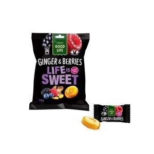 GOOD LIFE DROPS 75GR SUGAR FREE GINGER BERRIES (12B)