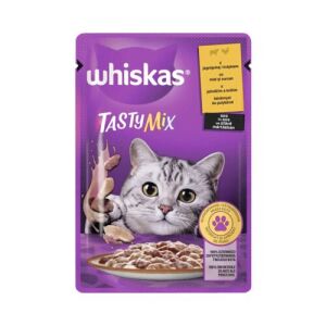 PET.WHISKAS PLIC TASTY MIX ADULT MIEL SI CURCAN IN SOS 85GR(28B)