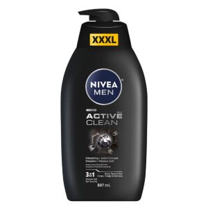 NIVEA GEL DUS MEN ACTIVE CLEAN XXXL 887ML(12B)