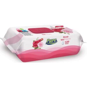 SERV UMEDE PURE  120PCS ROSE-TRANDAFIR  CU CAPAC(24B)